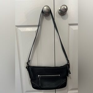 Coach East West Pebbled Leather Handbag Black